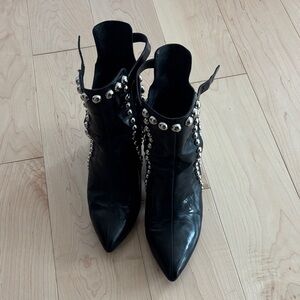 Jeffrey Campbell Black Silver Studded Ankle Boots